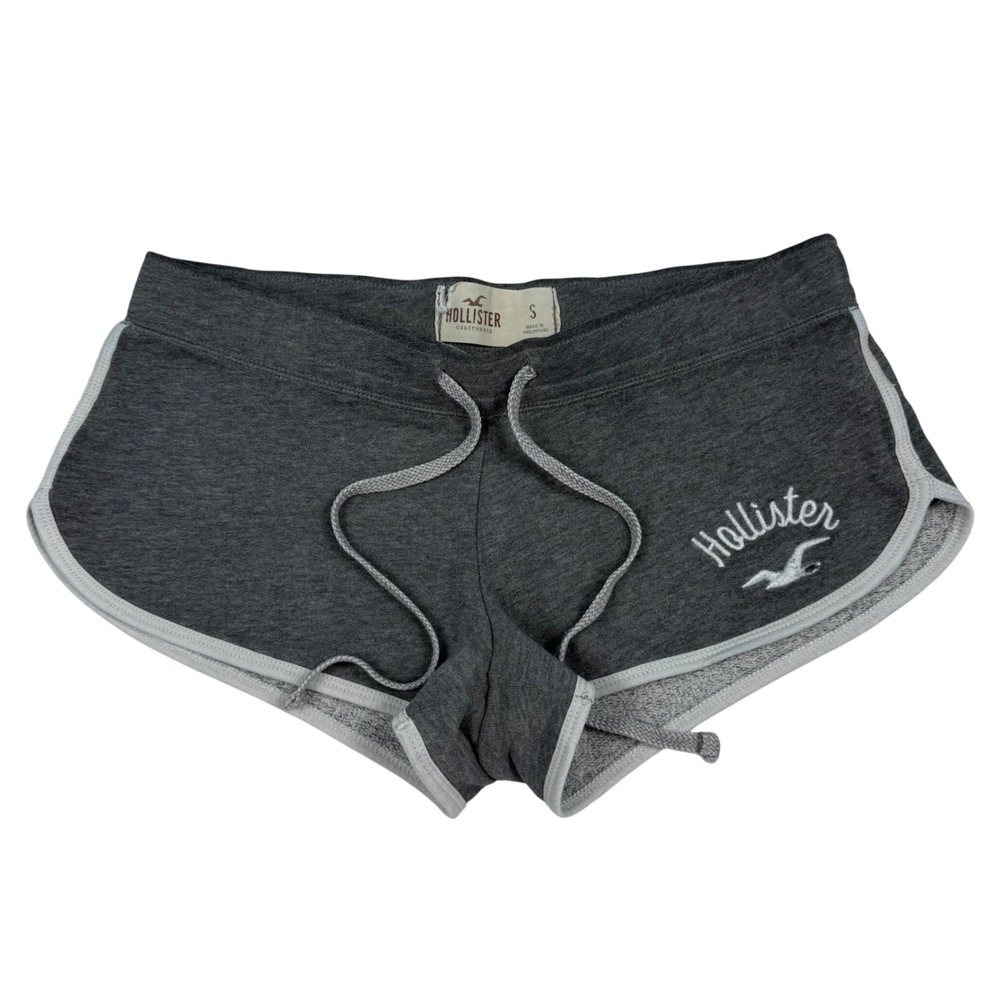 VTG Y2K Hollister Gray Fleece Lounge Mini Micro Shorts Size S Ultra Low Rise